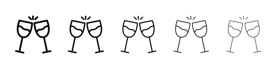 Glass-cheers icon for mobile concept and web design.