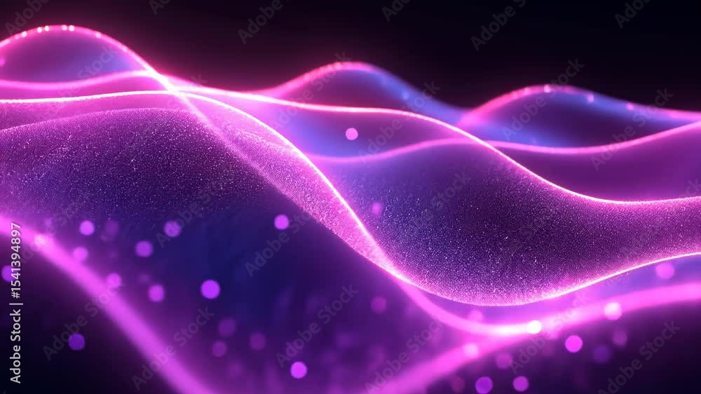 Poster abstract shimmering surface with glowing particles