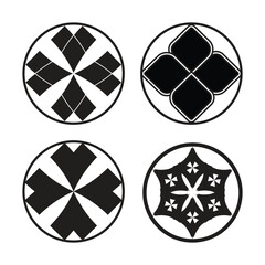 Set of round floral flower pattern mandala  illustration vector design.