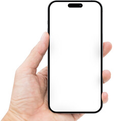 Single Hand Holding Blank - screen Smartphone Material, for Interface Display, APP Demo, Tech Promotion, PNG Format