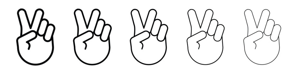 Hand peace icon for mobile concept and web design.