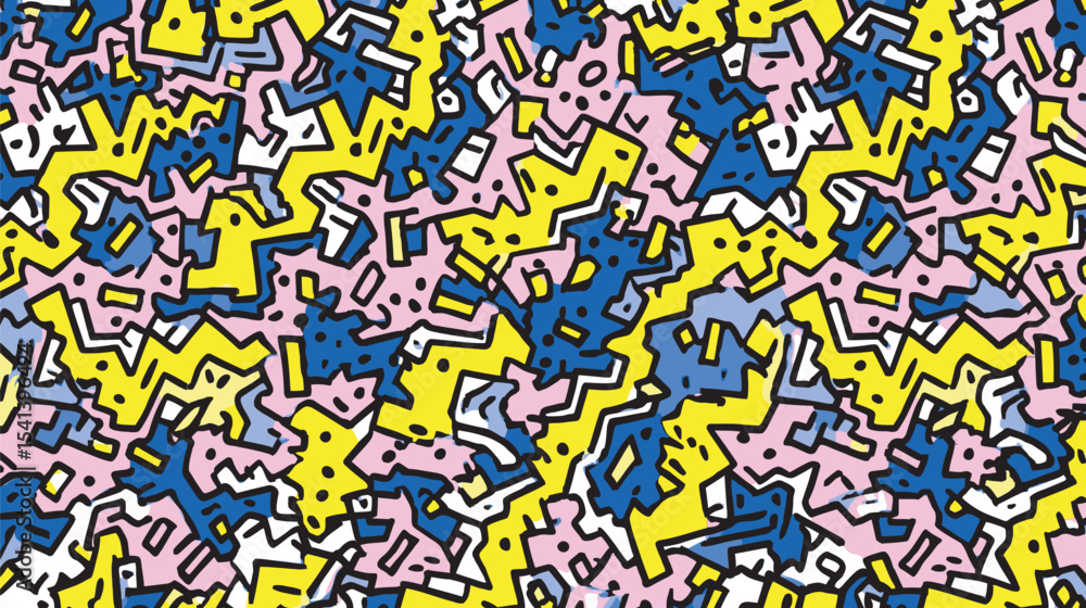 Poster abstract shapes intertwine vividly creating dynamic seamless wallpaper backdrop decoration