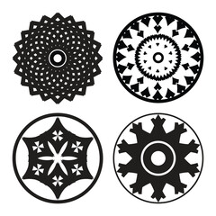 Set of round floral flower pattern mandala  illustration vector design.