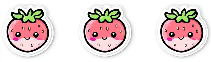 Obraz premium Old animation style strawberry characters reminiscent of retro cartoons