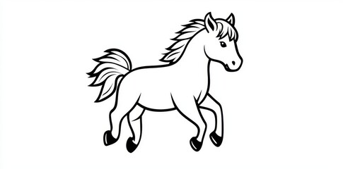 Fototapeta premium In the Chinese zodiac, the year 2026 is represented by a flat modern fire horse icon symbol