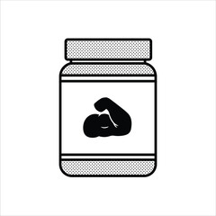 Lineart Protein Supplement Icon Minimalist Lineart Style