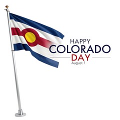 Happy Colorado day poster, banner in a white background.
