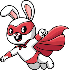 Superhero Rabbit Cartoon Vector 