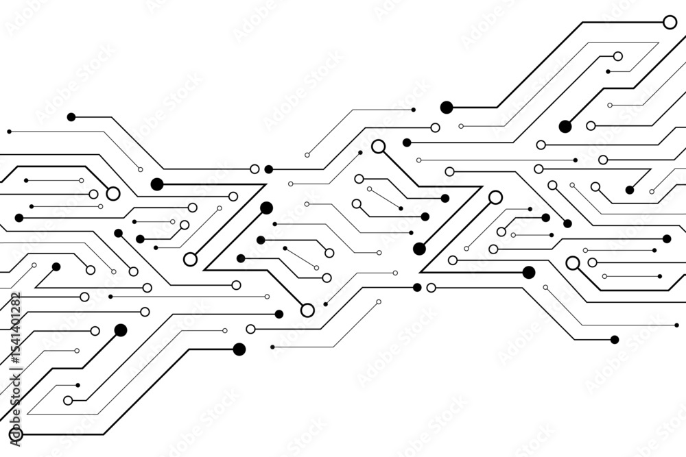 Aufkleber Abstract digital background with technology circuit board texture. Electronic motherboard illustration. Communication and engineering concept. Vector illustration