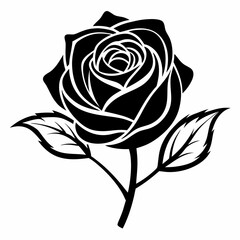 rose outline silhouette black color