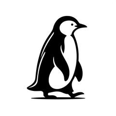 Naklejka premium Penguin Walking Outline SVG