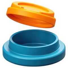 Plant based packaging concept. Colorful container lid and base design.