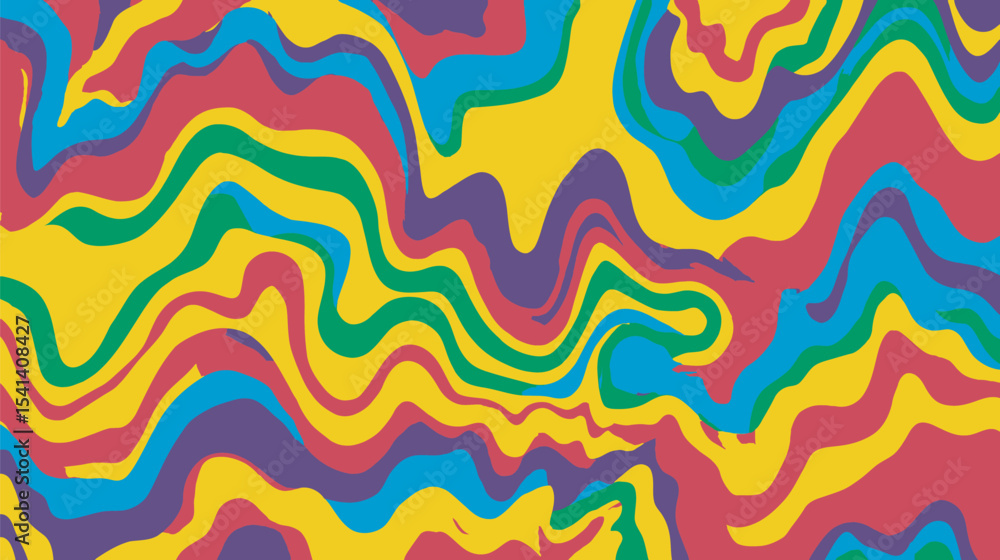 Poster colorful layers intertwine create abstract design bright background vibrant effect dynamic look