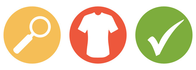 Bekleidung suchen und finden - Button Banner