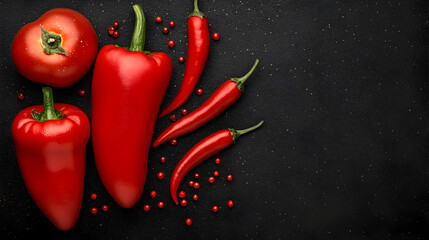 fresh green salat and vegetables on dark background