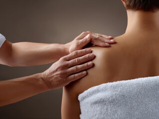 Therapist Applying Deep Pressure Massage on Lower Spine with Elbow - Close-up Photorealistic Scene with Warm Lighting