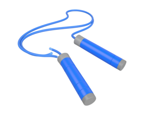 Jumping or skipping rope for fitness and exercise isolated on white background
