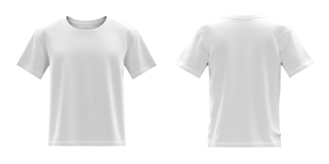 Blank White T-Shirt Mockup - Front and Back View