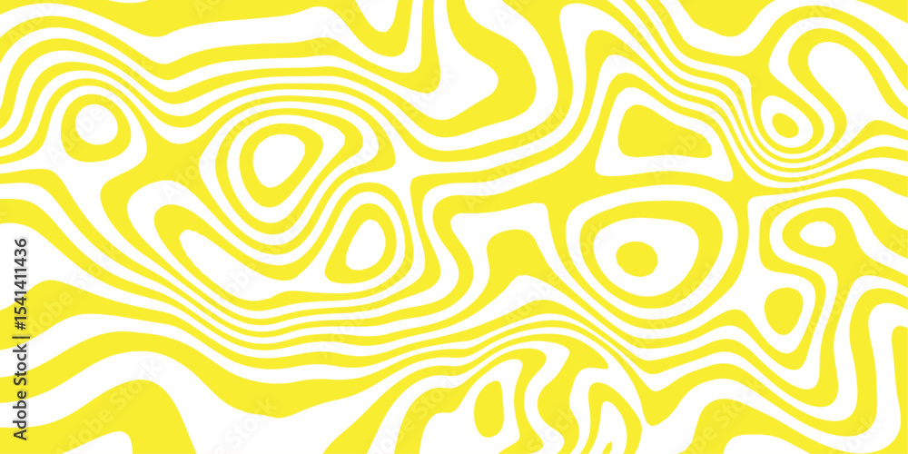 Poster bright yellow topo pattern – energetic mapping design texture.