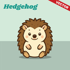 Adorable Cartoon Hedgehog Vector Illustration Cute Jungle Animal Character in Flat Style for Kids and Educational Projects