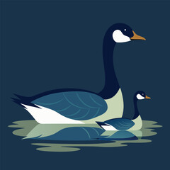 Canada geese pair swimming male and female banner ad