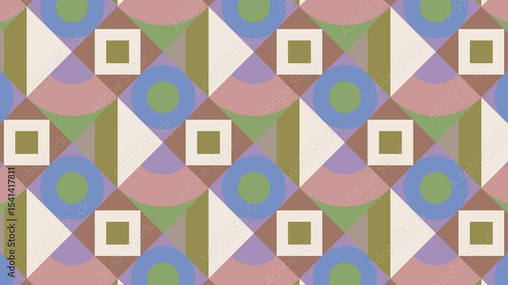 Poster flat geometric background. seamless abstract animation loop. looped motion with abstract geometry in