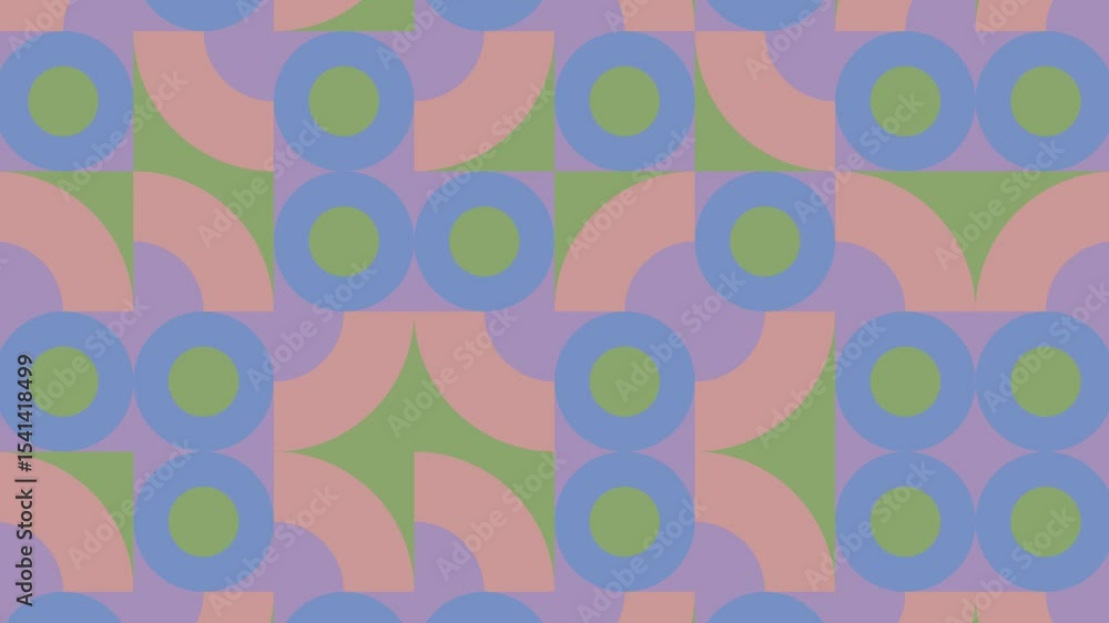 Poster geometric motion background. looped abstract animation in flat style. simple geometric elements in c