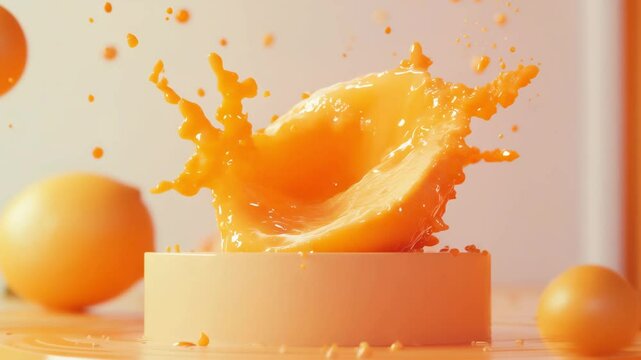 Animation of orange splash with vibrant colors