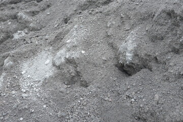 Closeup View of Gray Sandy Texture with Small Rocks