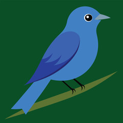 Vibrant blue bird illustration for design projects