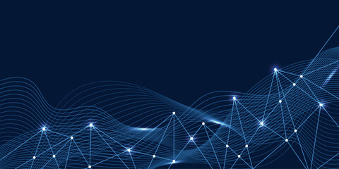 Abstract plexus background with connected lines and dots. Plexus geometric effect. Digital data visualization