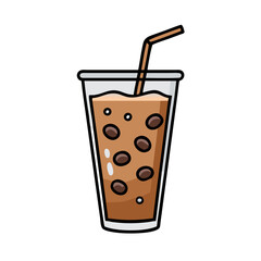 Tall glass of iced coffe 