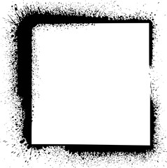 Grunge square frame border with splatter effect