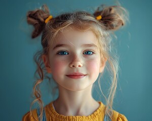 Inquisitive girl testing her eco friendly wind turbine invention