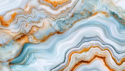 Colorful Abstract Waves of Agate Stone Surface with Unique Patterns