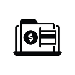Fototapeta premium Black solid icon for internet bank