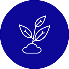 Planting Tree  Vector Blue Circle Icon Design
