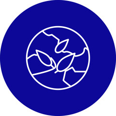 Green Leaf Globe  Vector Blue Circle Icon Design