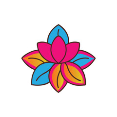 Flower Logo Design – Flat Vector Illustration of Stylized Floral Icon on White Background.
