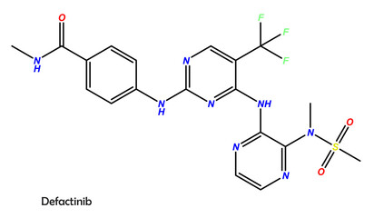 Defactinib (INN, codenamed VS-6063) is an inhibitor of PTK2, also known as focal adhesion kinase (FAK), Pyk2, and MELK