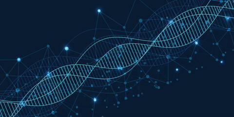 Science template, wallpaper or banner with a DNA molecules © jadamprostore