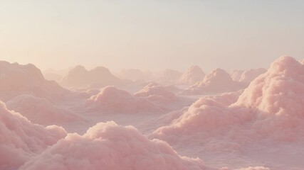 Pastel pink cloud mountainscape - Powered by Adobe