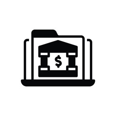 Black solid icon for web banking