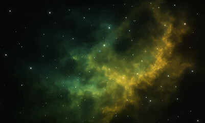 Bright abstract blue light cosmos deep space background with starry sky and nebula