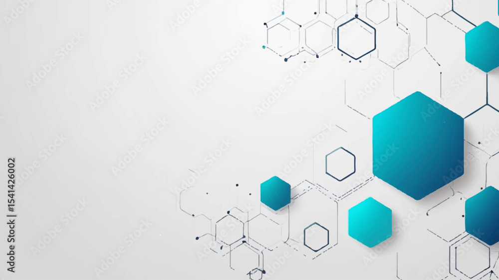 Poster futuristic blue geometric background with digital shapes and abstract patterns
