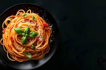 Classic spaghetti with rich tomato basil marinara
