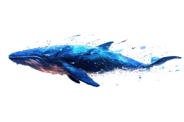 Fototapeta premium Majestic Blue Whale in Abstract Artistic Style