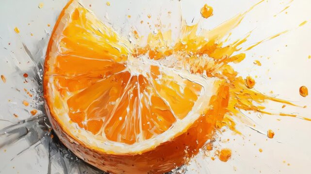 Animation of orange splash with vibrant colors