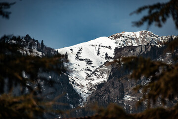 snow covered mountains in winter