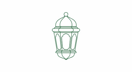 Ramadan Lantern Outline Icon Islamic Festival Decoration